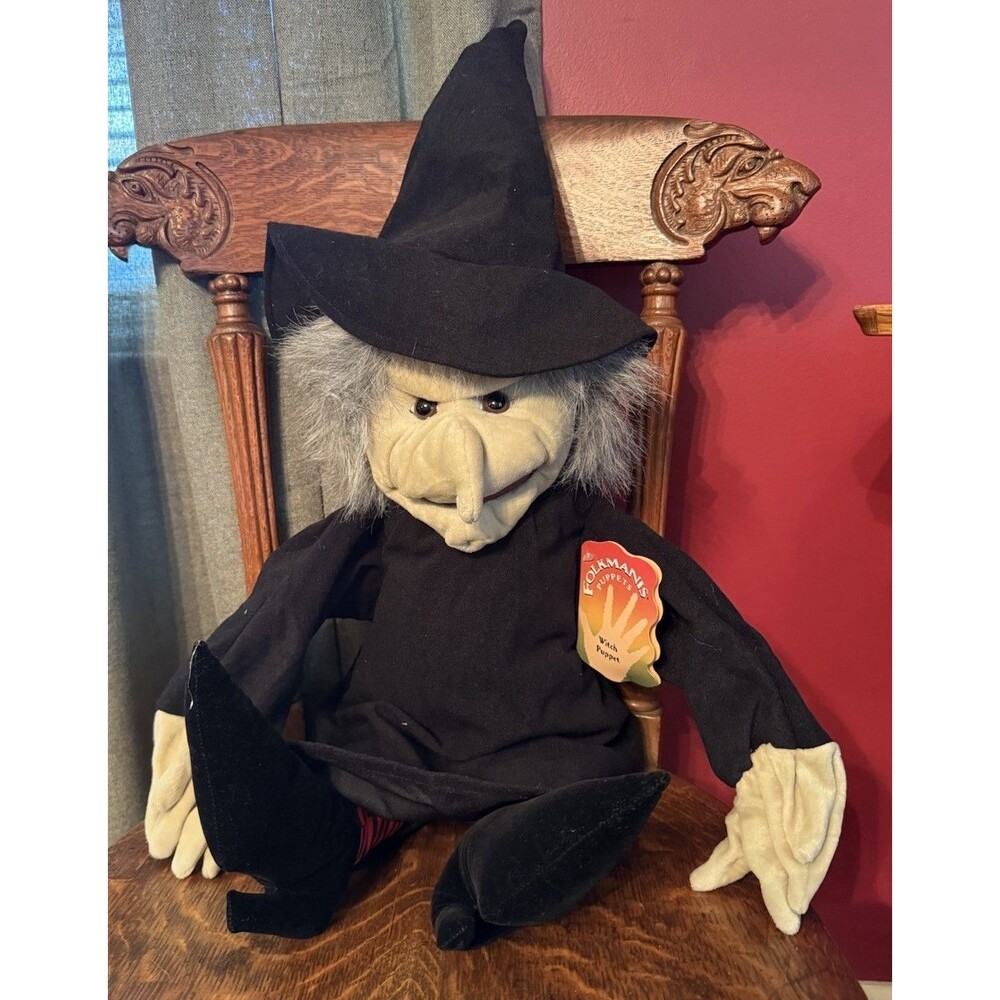 Vtg Folktails 26" Witch Full Body Hand Puppet by Folkmanis w/Tag